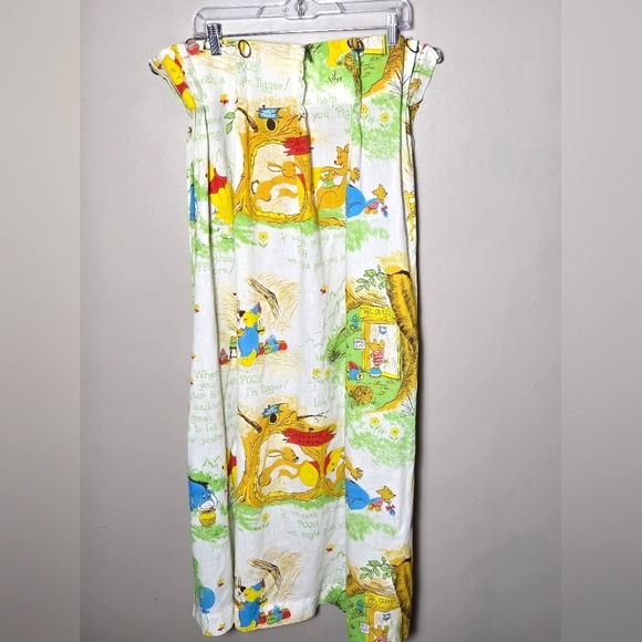 Vintage 70's Disney Winnie The Pooh Whimsical Woodland Curtain Panels 48x45 - Picture 2 of 7